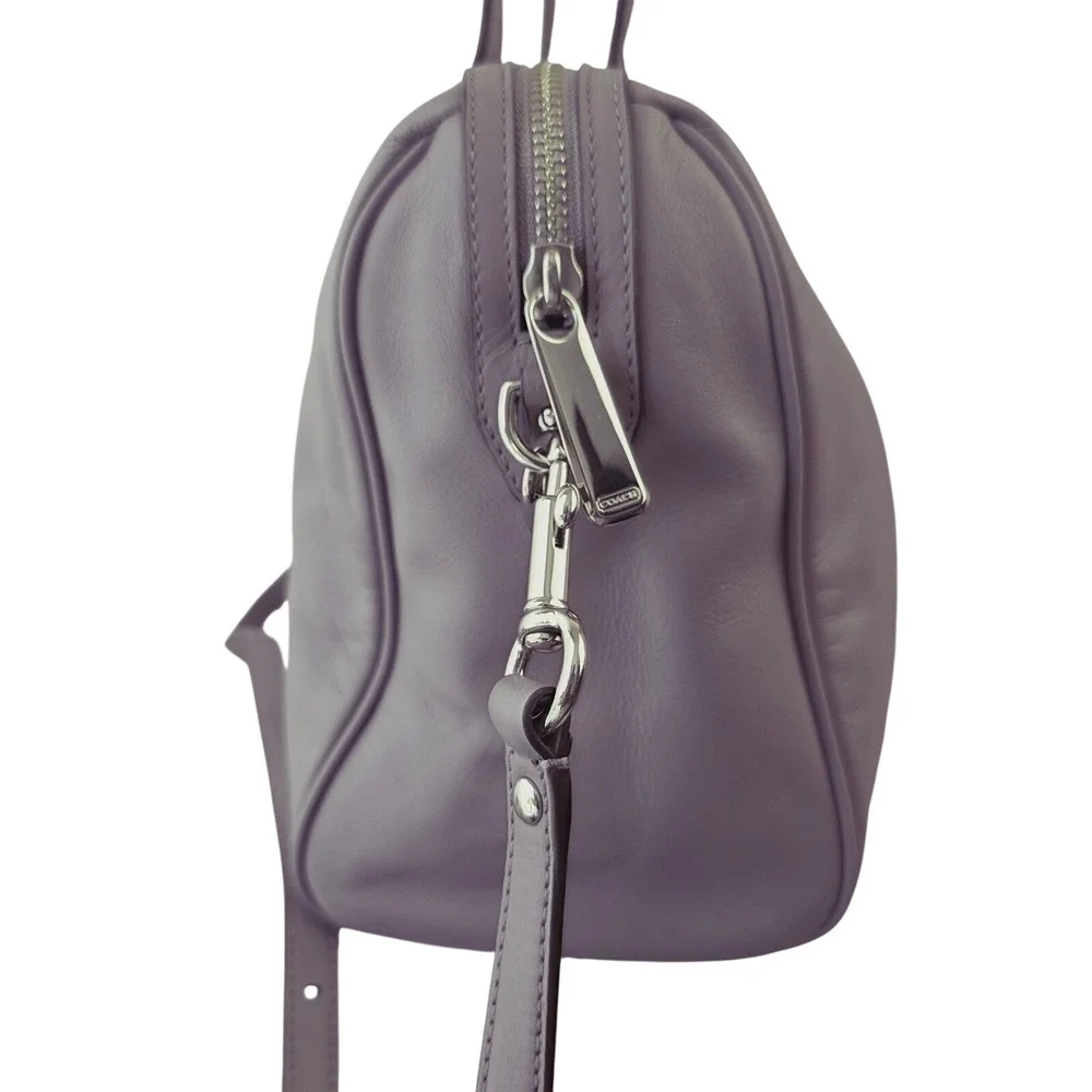Coach Taylor East West Satchel Lavender Purple Leather Shoulder Bag